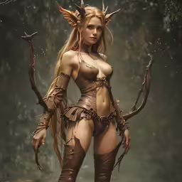 a beautiful woman in a fantasy outfit