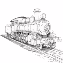 an old train in perspective with a 3d drawing effect
