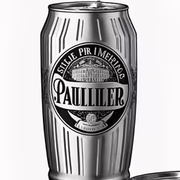 an aluminum can with the label paullier