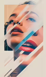 an advertisement with woman with various pictures on it