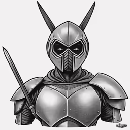 the character is ready to fight in a warrior