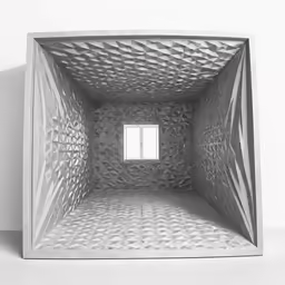 a white square with holes inside of it