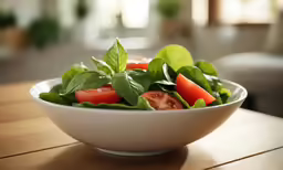 a white bowl filled with lots of green leafy vegetables