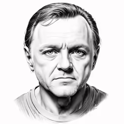drawing of a man in a sweater looking confused