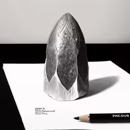 a piece of paper with some pencil next to it