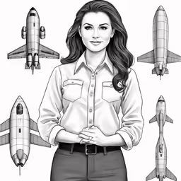 a person with an airplane on a white background