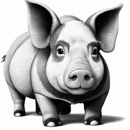 a pig is in the air with its trunk