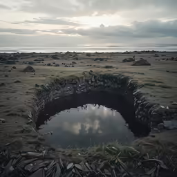 a pool in the middle of nowhere surrounded by rocks