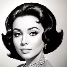 vintage portrait of a woman in tiara and pearls by photographer