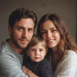 a man and woman are holding a baby