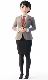 a businesswoman statue holding her hands together