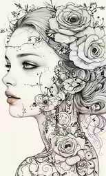 a woman with a rose tattooed on her neck