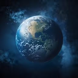 a picture of the planet in deep space