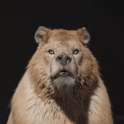 the big brown animal has very thick fur