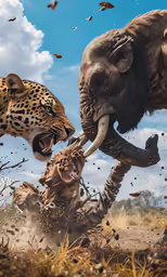 two large animal standing next to each other