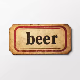 a beer label with the word beer printed on it