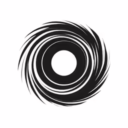 an abstract drawing with black circle shapes