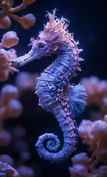 a sea horse is in the middle of some coral