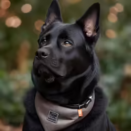 the black dog has been looking at something