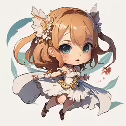 a girl with long hair wearing a white dress