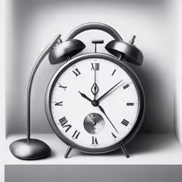 an alarm clock sitting next to a laptop on a table