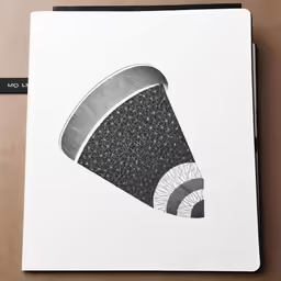 the top of a page of a notebook with an illustration of a cup of coffee