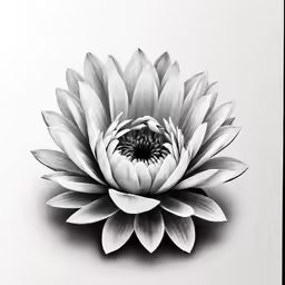 black and white photo of a large flower