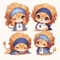 cute little cats in different costumes are shown