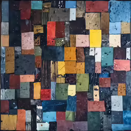 this looks like a colorful patchwork wall paper