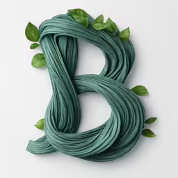 a large green leaf covered coil is placed on the wall