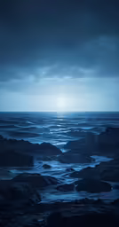 a boat out on the ocean at dusk