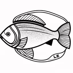fish swimming on water in the ocean drawing