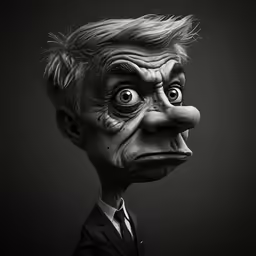 the man with a weird face has his head cut off