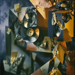 abstract design with black and gold geometrics on them