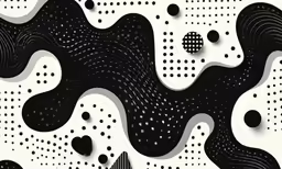 a black and white abstract background with dots