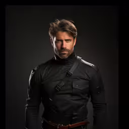 man with beard wearing a futuristic military uniform,the x - files star trek director scott campbell