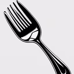 a black fork with some black plastic forks