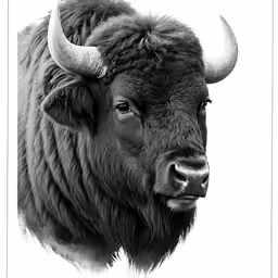 an image of a buffalo with big horns