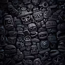 many different shapes of black and silver