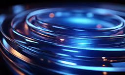 a close - up of blue discs in focus