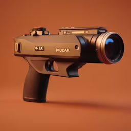 a zoom camera on top of a gun