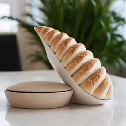 this is an image of bread being sliced