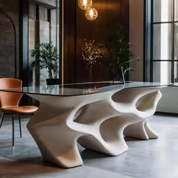 modern table design by studio saks of sculptural form