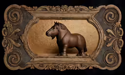 a photo of an animal in a wooden frame