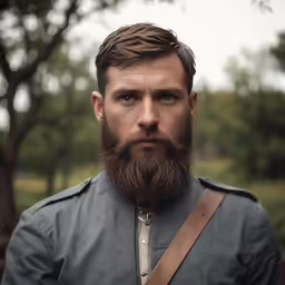 an old man with a beard is dressed in uniform
