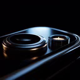 a candle is burning in the middle of a stove