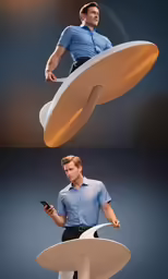 a man that is standing up with a cell phone