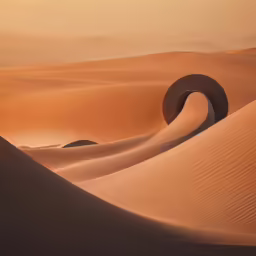a bunch of sand dunes with a mountain in the background