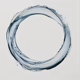 an ink painting of a circle on white