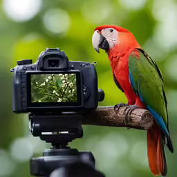 there is a parrot sitting on a tree branch